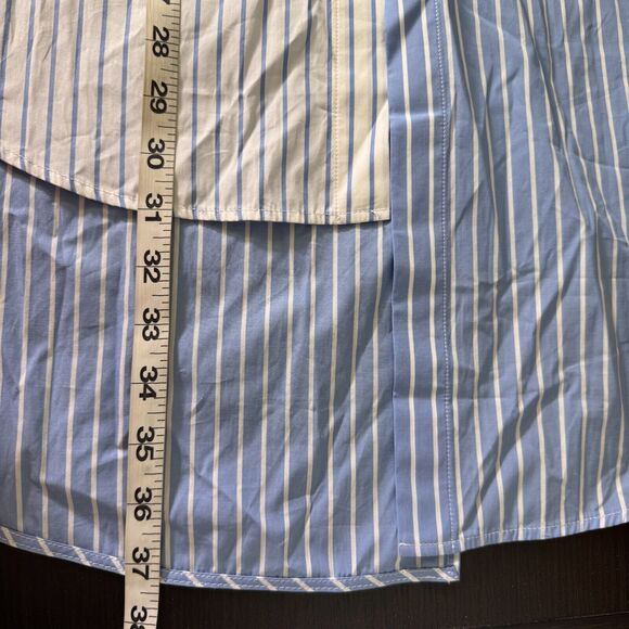 Monse Shirt Womens size 2 Mix Striped Tunic Top Asymmetric Artsy Preppy NEW - Picture 9 of 9